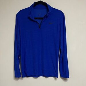 Nike Dri-FIT‎ Mens Quarter Zip Pullover Blue Space Dye Running Shirt Small